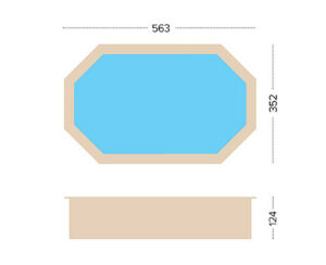 Blue Lagoon Wooden Pool - 5.63m L x 3.52m W x 1.24m Deep - Image 2
