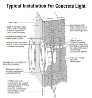 Certikin Concrete Light Install 750h v16 swimming pool lighting,pool lighting,spa pool lighting,pool lights,above ground pool lighting,above ground swimming pool lighting,inground pool lighting,inground pool lights