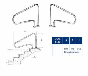 Swimming Pool Extra Reach Grab Rail