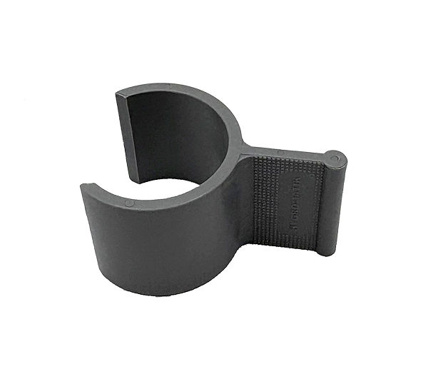 Grey steam hose clip for securing HygroMatik hose during service